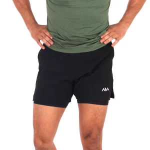 Men - Black Short with Legging