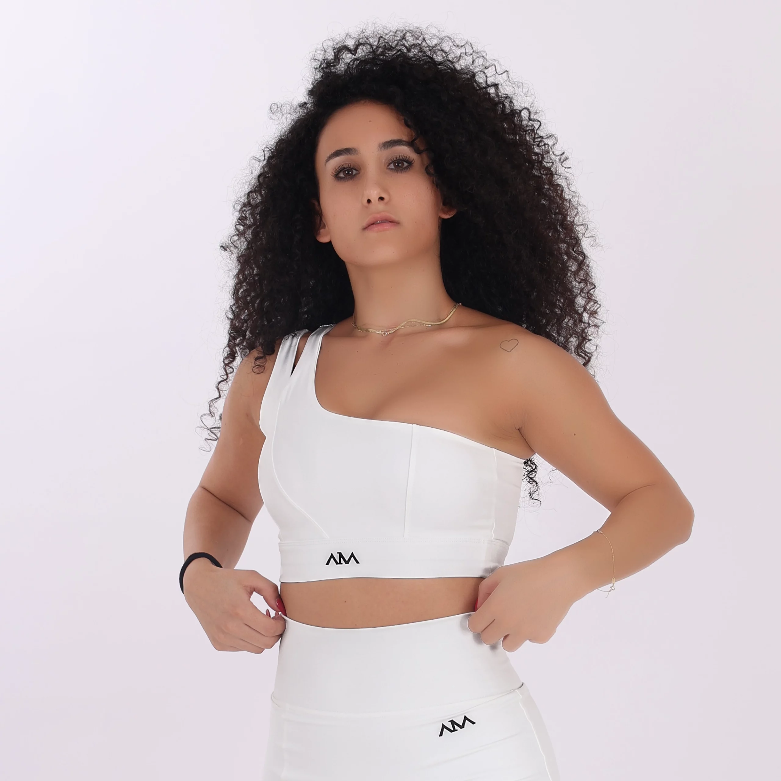 Women - White One Shoulder Bra - AIM Clothing