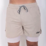 Men - Beige Short with Legging